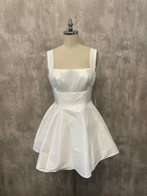 TIE BACK CUTOUT DETAIL SKATER MINI DRESS