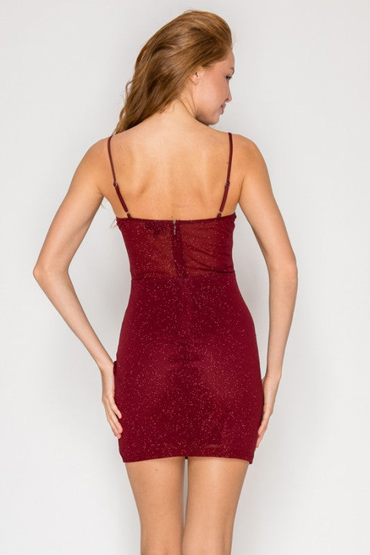 GLITTER SWEETHEART CORSET MINI PARTY DRESS
