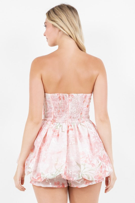 OFF SHOULDER FLORAL ROMPER