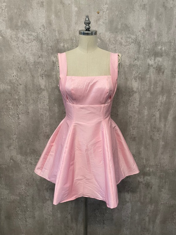 TIE BACK CUTOUT DETAIL SKATER MINI DRESS