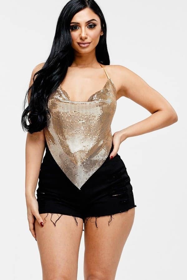METALLIC SEQUINED TOP
