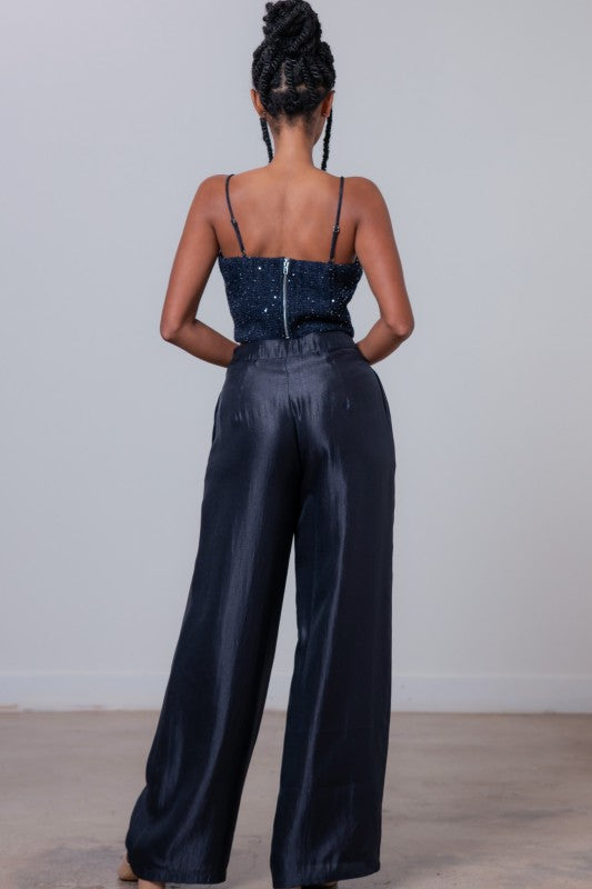 TWEETED CROP TOP & PANTS SET