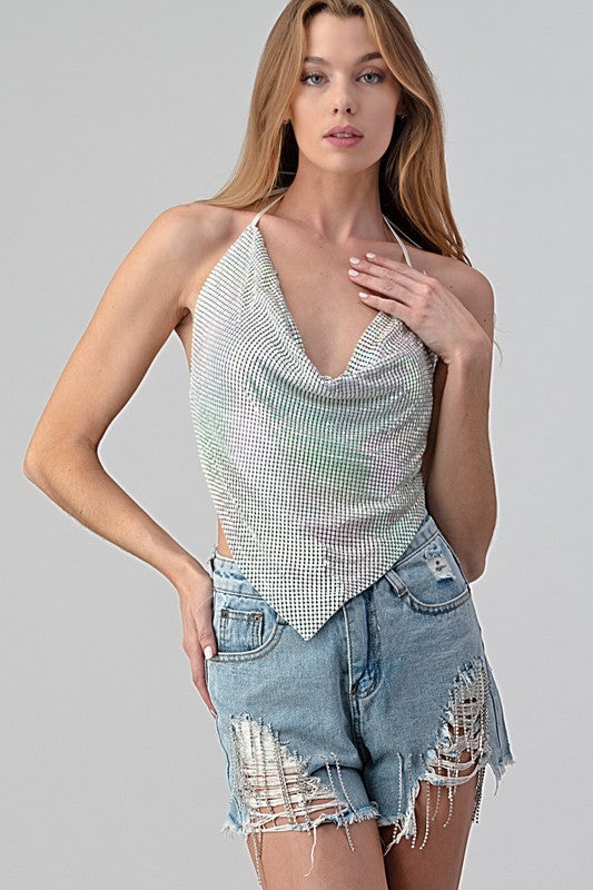 METALLIC SEQUINED TOP