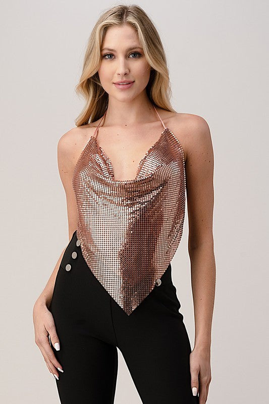 METALLIC SEQUINED TOP
