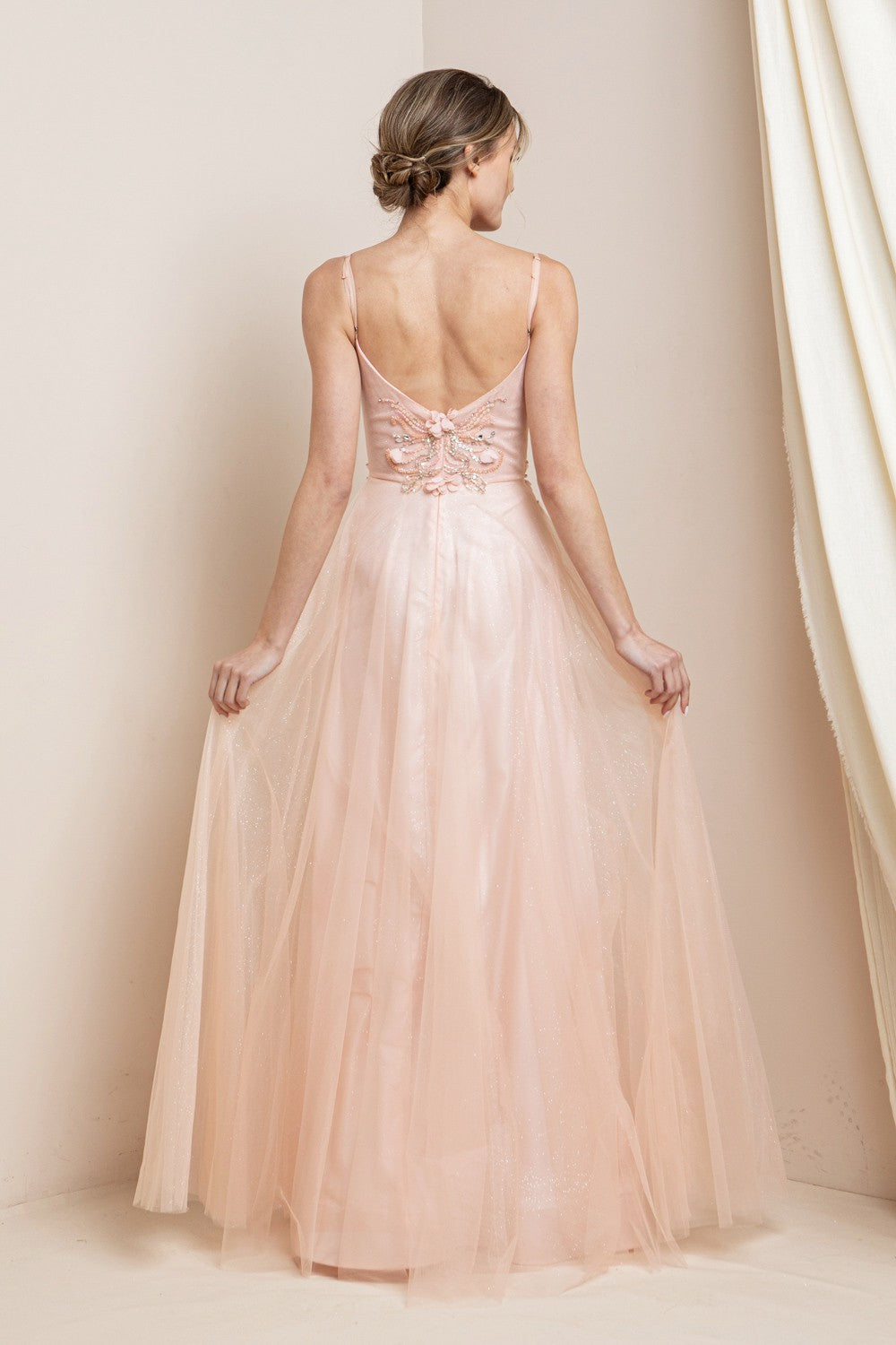 3d Floral A-line Maxi Party Dress