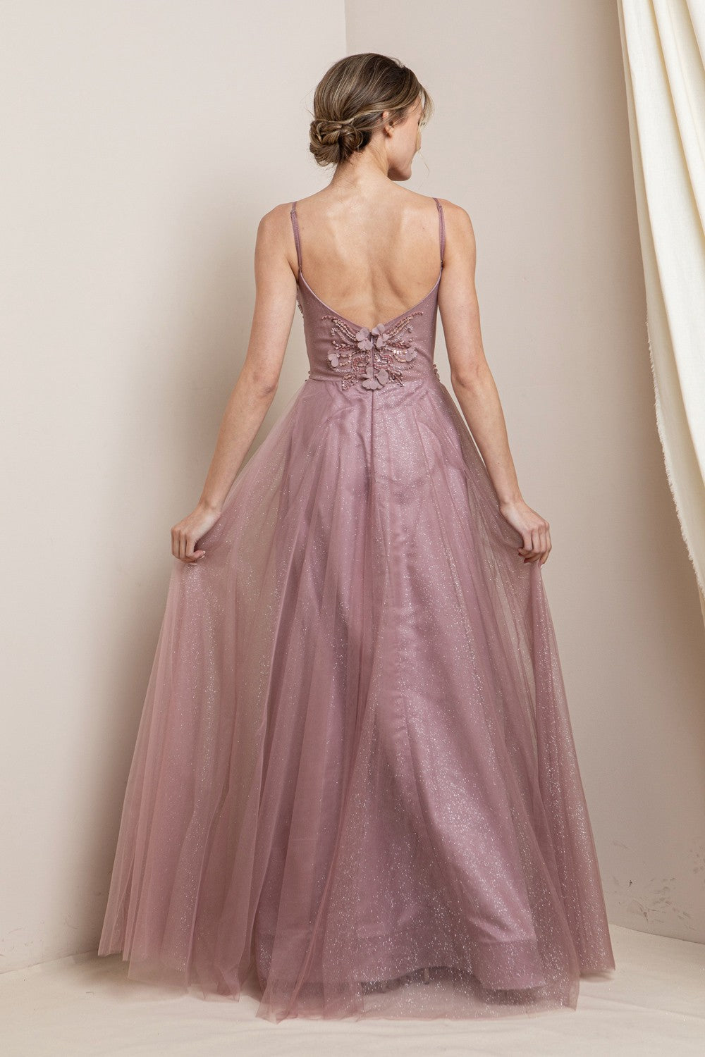 3d Floral A-line Maxi Party Dress