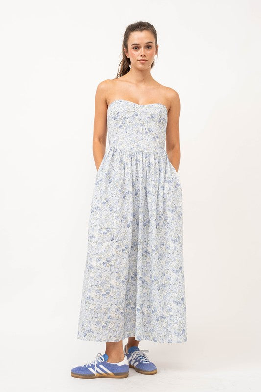 FLORAL TUBE MAXI DRESS