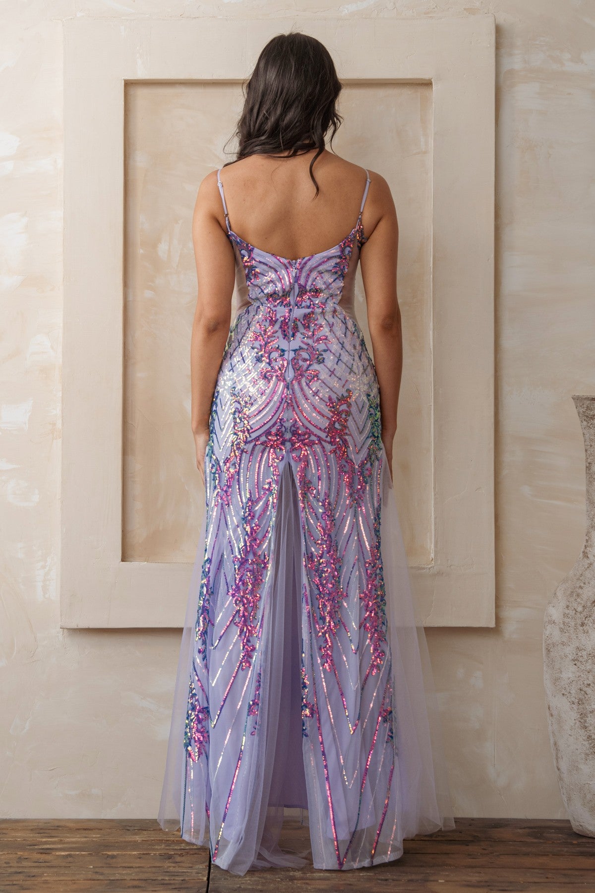 Sequin Overlay Mermaid Tulle Maxi