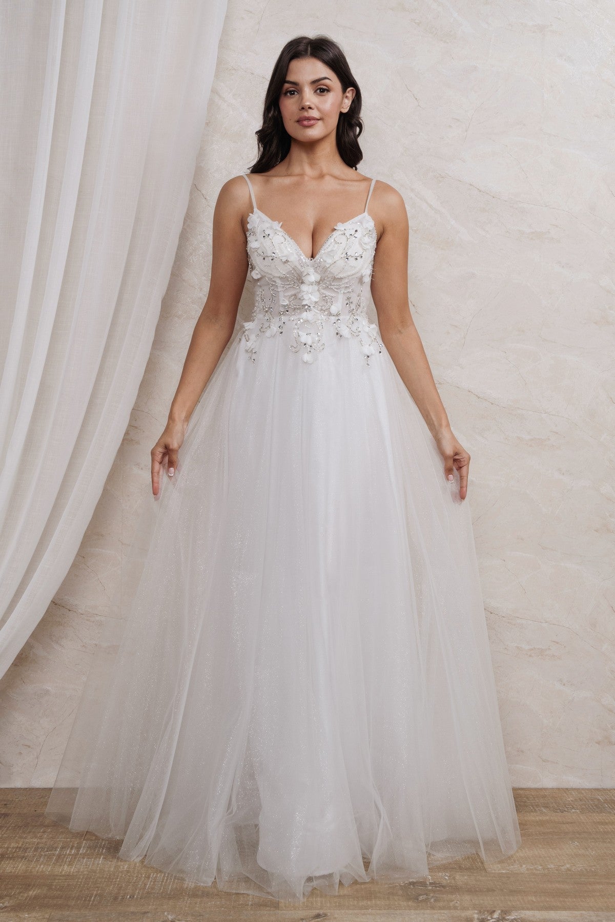 3d Floral A-line Maxi Party Dress