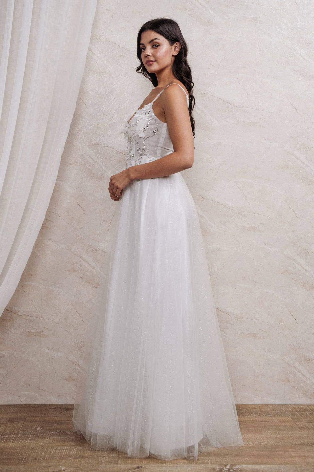 3d Floral A-line Maxi Party Dress