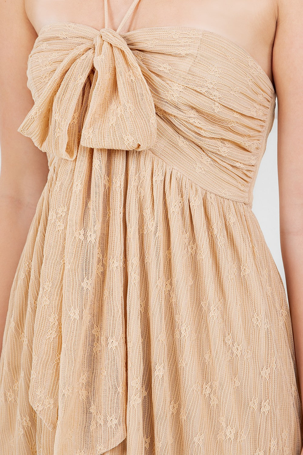 Solid Front Tie Haltered Jumpsuit