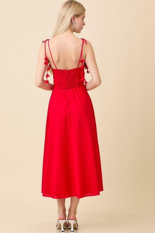 Self Tie Belt Flare Summer Midi Dress