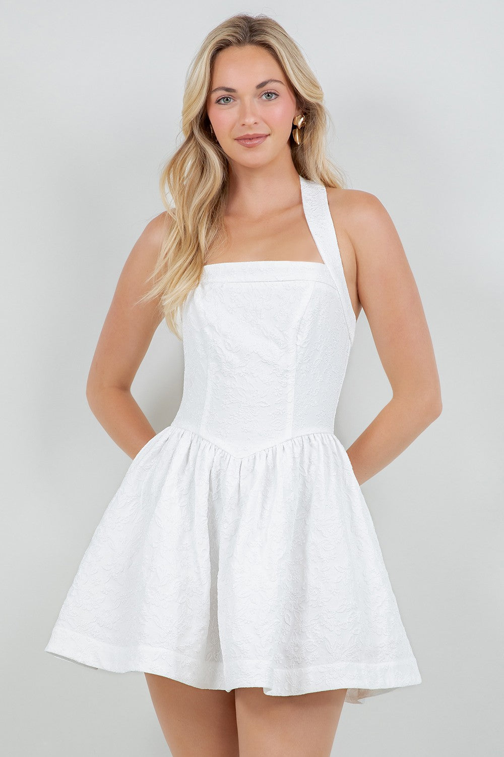 Haltered Sleeveless Mini Dress