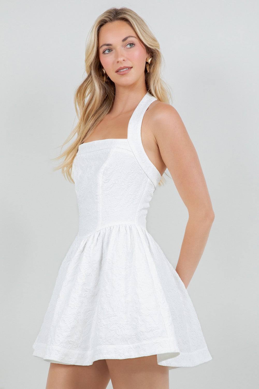 Haltered Sleeveless Mini Dress