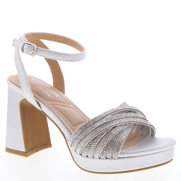 WOMEN RHINESTONE CHINKY DRESS HEELS